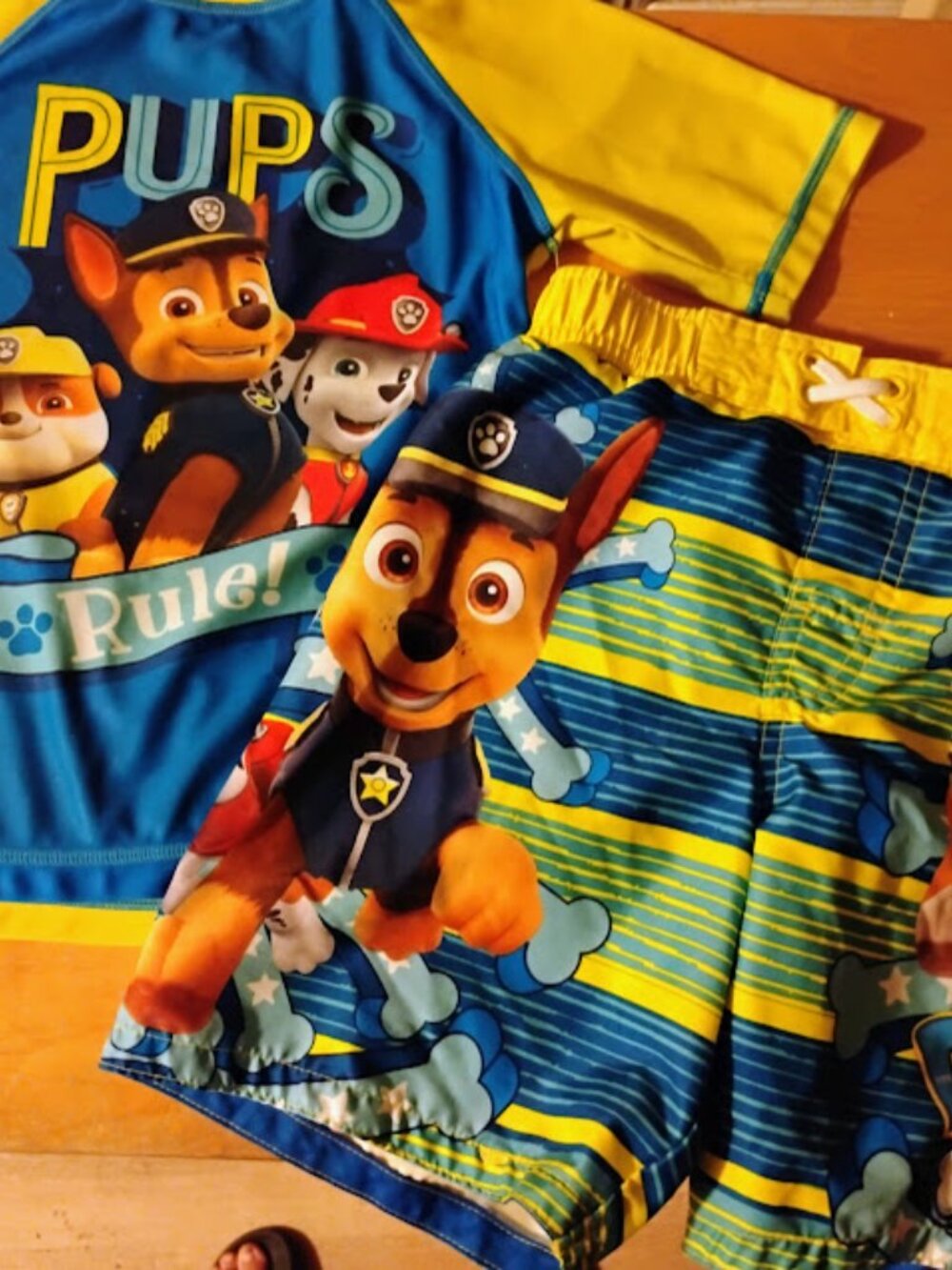 PAW Patrol Blue & Yellow Matching Set – UPF 50+ Boys size 5